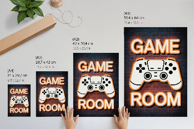 Poster decorativo Controlador de letreiro de néon em fundo preto