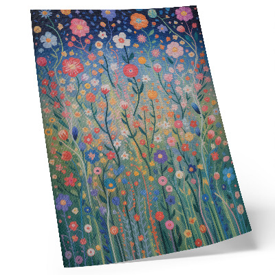 Poster decorativo Lindas flores contra o céu estrelado