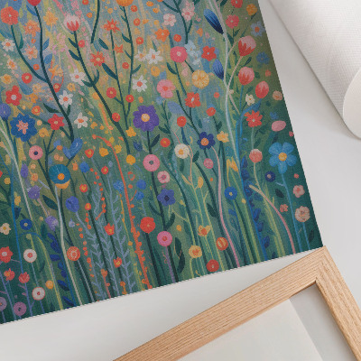 Poster decorativo Lindas flores contra o céu estrelado