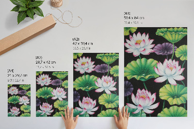 Poster para cozinha A beleza da natureza em flores e folhas verdes.