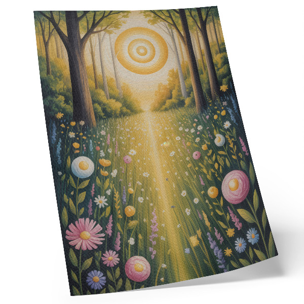 Poster decorativo Caminho na floresta, flores, sol, frescor