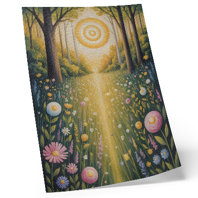 Poster decorativo Caminho na floresta, flores, sol, frescor
