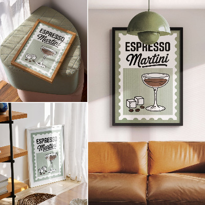 Arte de parede Gráficos em estilo vintage de Espresso Martini