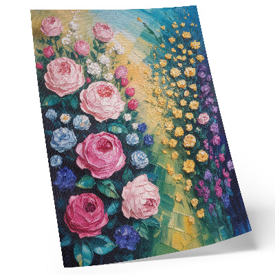 Poster para cozinha Flores, rosas, cores vibrantes, atmosfera abstrata