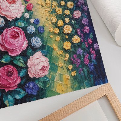 Poster para cozinha Flores, rosas, cores vibrantes, atmosfera abstrata