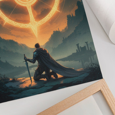Poster decorativo Paisagem encantadora símbolo mágico cavaleiro