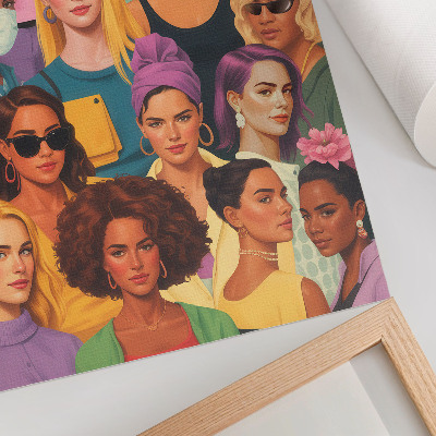 Poster para cozinha Retratos coloridos de mulheres com diversos penteados da moda.