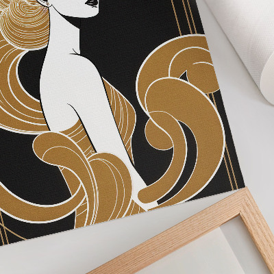 Poster decorativo Mulher elegante com linhas artísticas em contraste