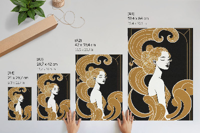 Poster decorativo Mulher elegante com linhas artísticas em contraste