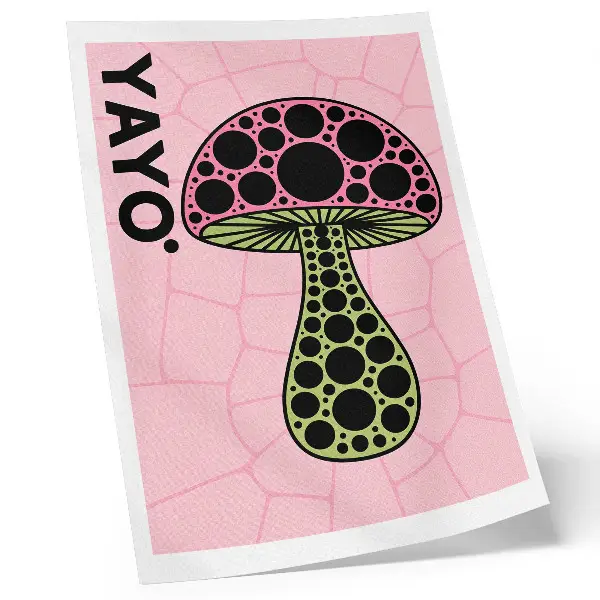Poster para cozinha com estampa de geometria de cogumelos moderna