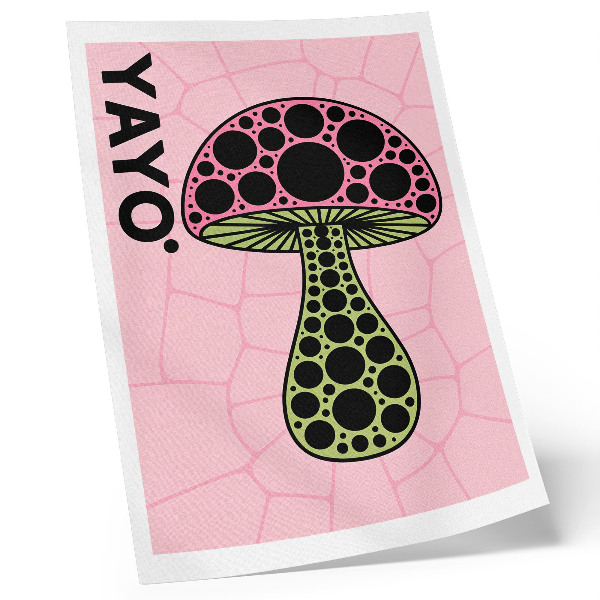 Poster para cozinha Geometria de cogumelos texto modernidade
