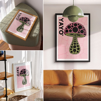 Poster para cozinha Geometria de cogumelos texto modernidade