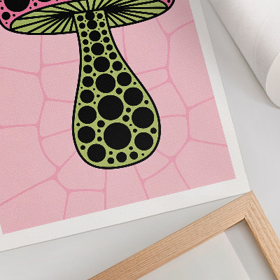 Poster para cozinha Geometria de cogumelos texto modernidade