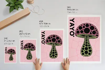 Poster para cozinha com estampa de geometria de cogumelos moderna