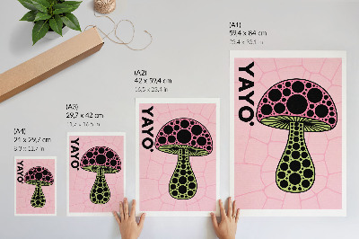 Poster para cozinha Geometria de cogumelos texto modernidade