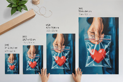 Arte de parede Fortes contrastes de vermelho e azul, estilo moderno