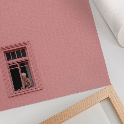 Poster para cozinha Parede rosa com uma figura de janela