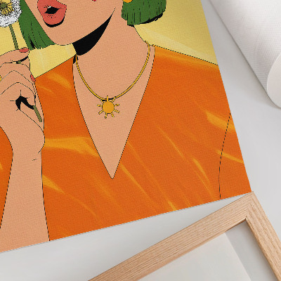 Poster para cozinha Ilustração pop art com cabelo verde