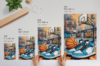 Poster para cozinha Parque infantil urbano com grafite em estilo moderno