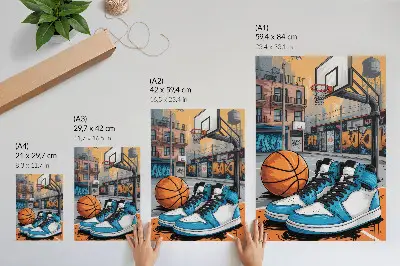 Poster para cozinha parque infantil urbano com grafite estilo moderno