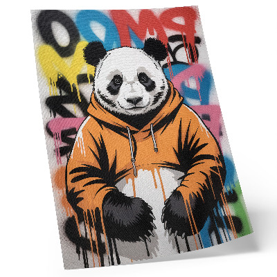 Arte de parede Panda com moletom grafitado, estilo urbano