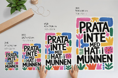 Impressão em tela Letras pretas com traços coloridos em estilo moderno
