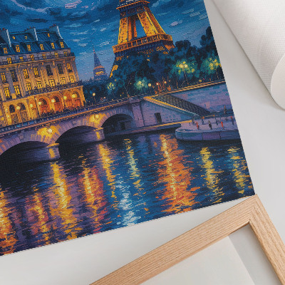 Poster para cozinha Paris à noite, lua cheia, Torre Eiffel