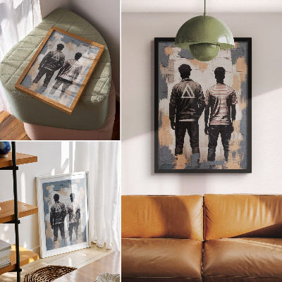 Poster decorativo Dois jovens em estilo moderno