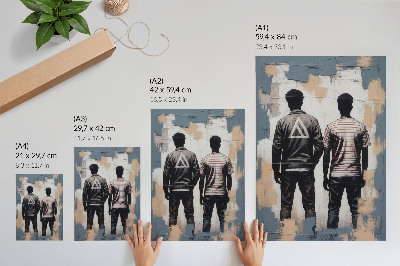Poster decorativo Dois jovens em estilo moderno