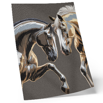 Arte de parede Cavalos contrastantes em um fundo escuro