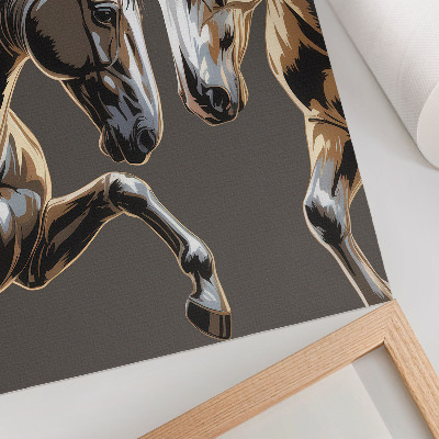 Arte de parede Cavalos contrastantes em um fundo escuro