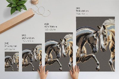 Arte de parede Cavalos contrastantes em um fundo escuro