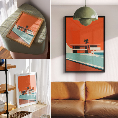 Poster decorativo Composição minimalista Villa Orange Sky