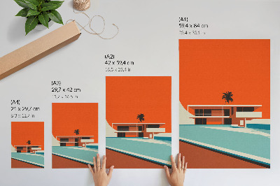 Poster decorativo Composição minimalista Villa Orange Sky