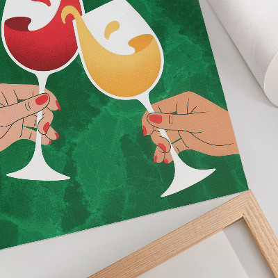 Poster para cozinha Óculos coloridos em fundo verde, estilo dinâmico