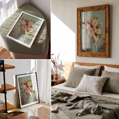 Impressão em tela Flores em tons pastel, natureza, elegância boho, harmonia