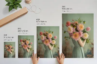 Impressão em tela flores em tons pastel com estética elegante e natureza boho