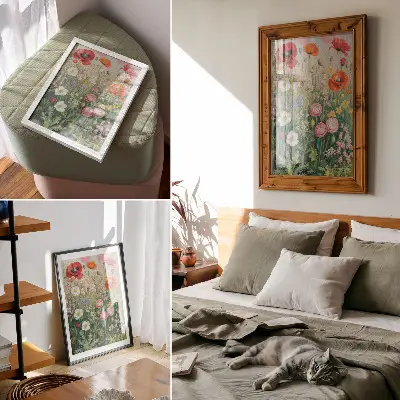 Arte de parede uma explosão floral vibrante cheia de vida e energia