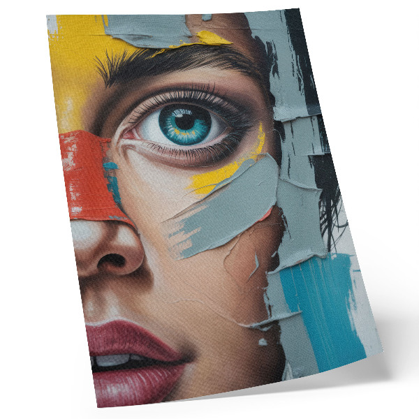Arte de parede Abstração em movimento, cores vibrantes, texturas diversas.