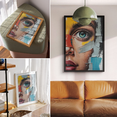 Arte de parede Abstração em movimento, cores vibrantes, texturas diversas.