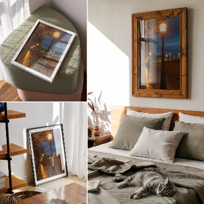 Poster decorativo Luzes noturnas em becos, brilho quente, atmosfera tranquila