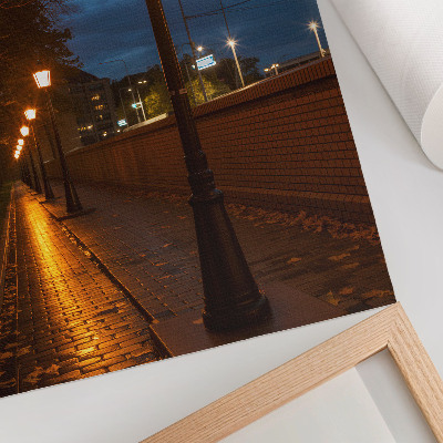 Poster decorativo Luzes noturnas em becos, brilho quente, atmosfera tranquila