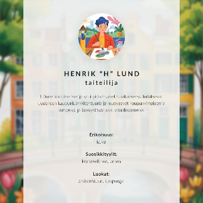 Poster decorativo Prédios de apartamentos coloridos à beira do canal, estilo ilustrativo