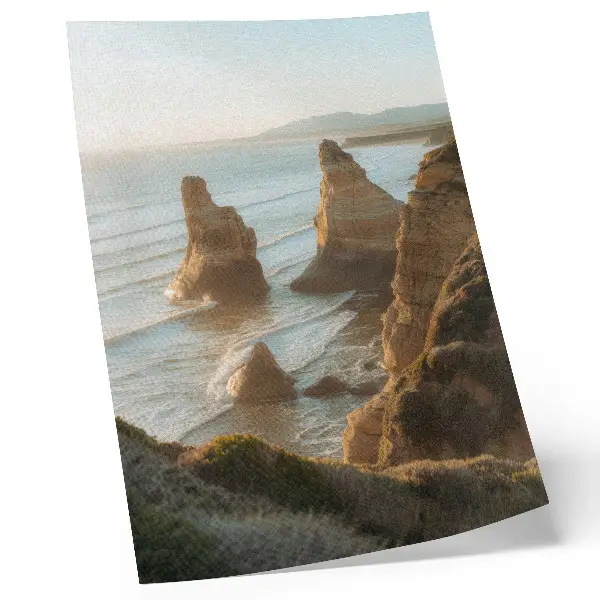 Poster para cozinha penhascos rochosos com mar ao pôr do sol