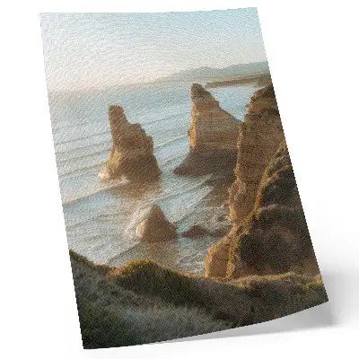 Poster para cozinha penhascos rochosos com mar ao pôr do sol