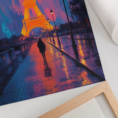 Arte de parede Noite na cidade, luzes de néon, chuva, modernidade.