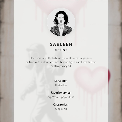 Poster decorativo Mulher com vinho e gato em estilo de ilustração