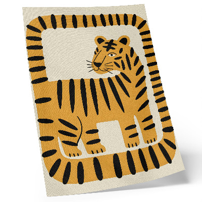 Impressão em tela Tigre em estilo gráfico com cores intensas
