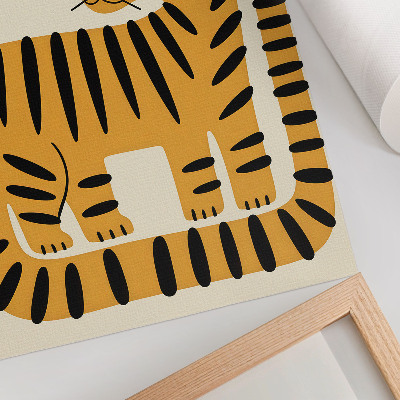 Impressão em tela Tigre em estilo gráfico com cores intensas