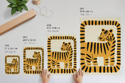 Impressão em tela Tigre em estilo gráfico com cores intensas